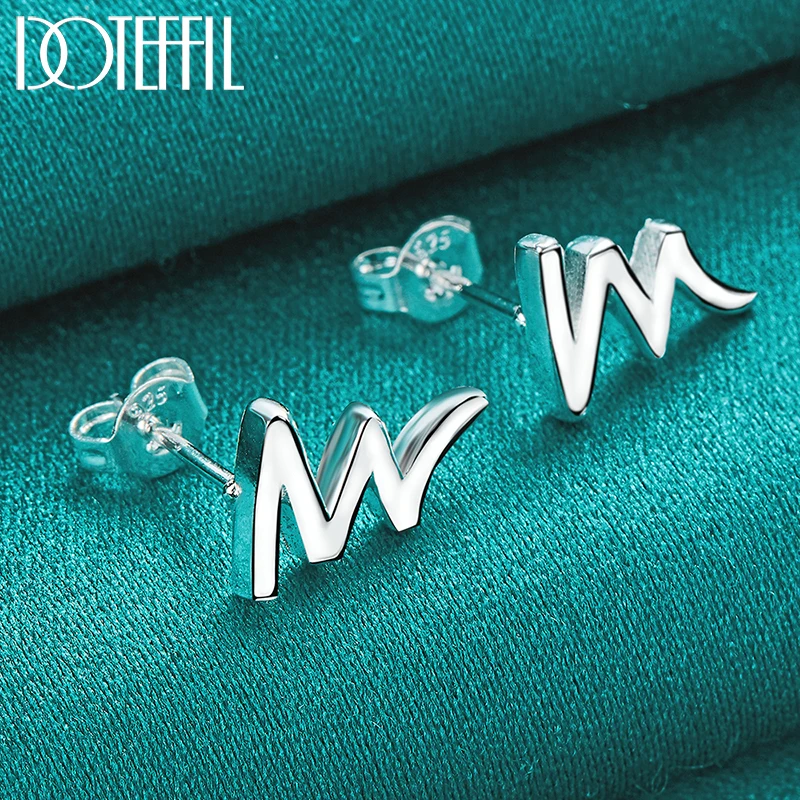 

DOTEFFIL 925 Sterling Silver Lightning Stud Earrings For Woman Wedding Engagement Fashion Party Charm Jewelry