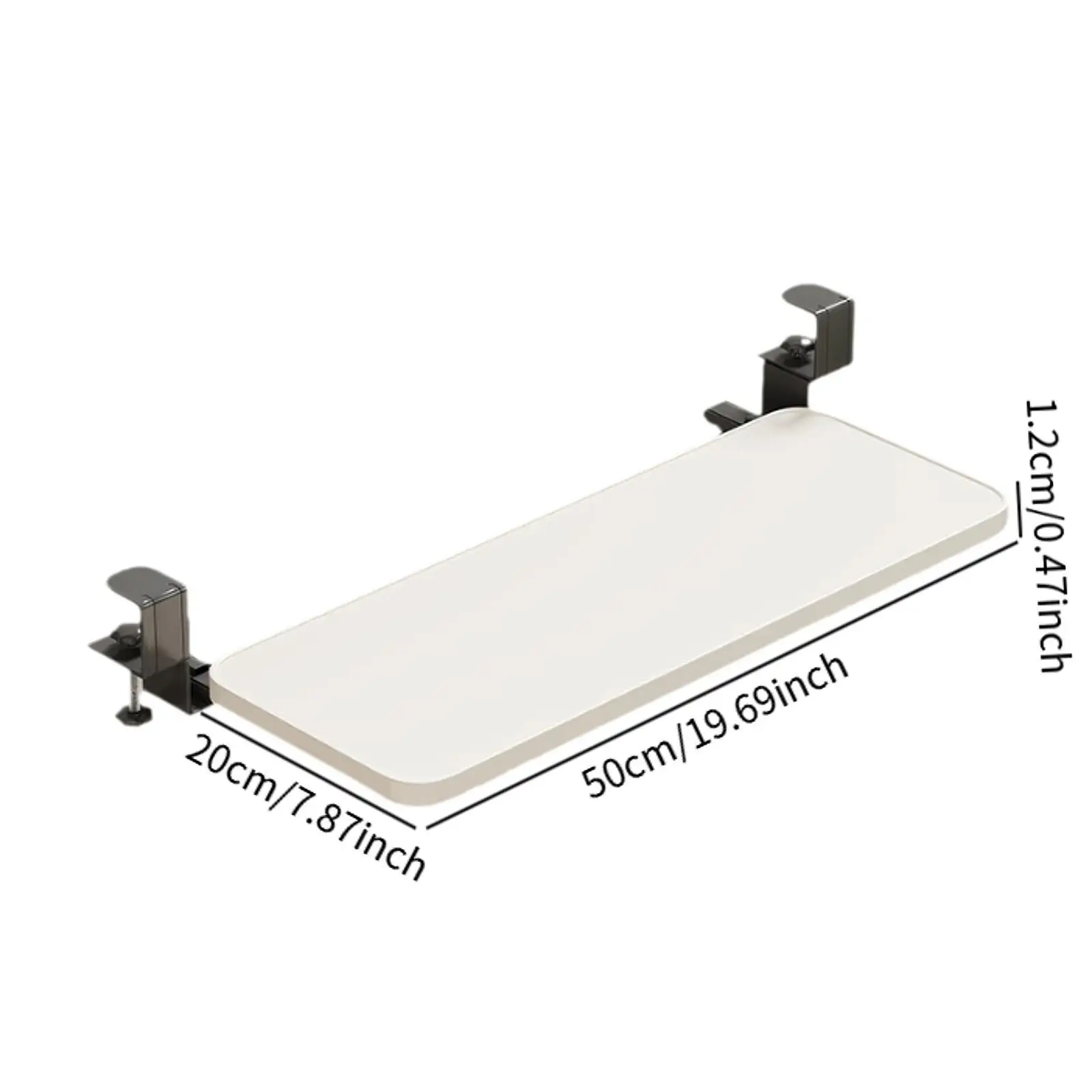 Extendable Desktop Tray Keyboard Stand Organizer with Clamp Carbon Steel Frame Portable Desk Suitable for Office