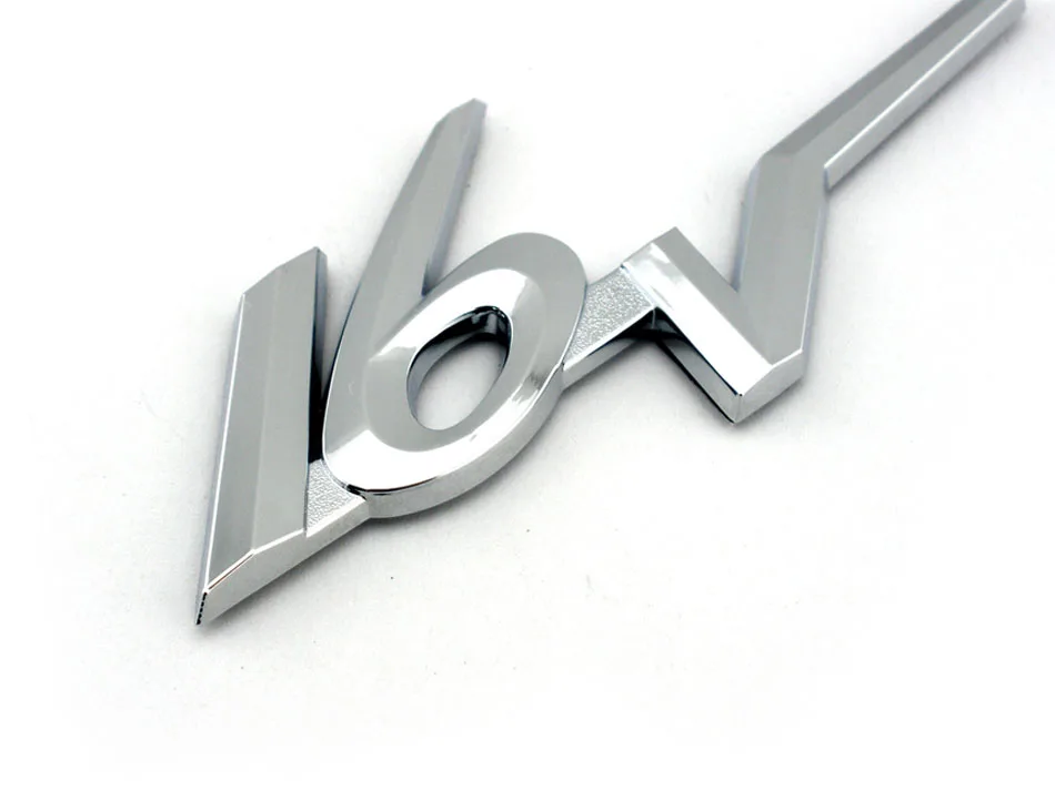 3D 16V chrom auto emblem abzeichen auto aufkleber für Citroen peugeot polo honda accord crv benz audi toyota camry corolla