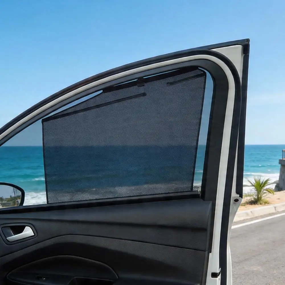 Einziehbarer Auto-Seitenfenster-Sonnenschutz UV-Wärmeblocker Sichtschutz-Netz Sonnenblende Sonnenschutz für Universalfahrzeuge Neu – Detail 7