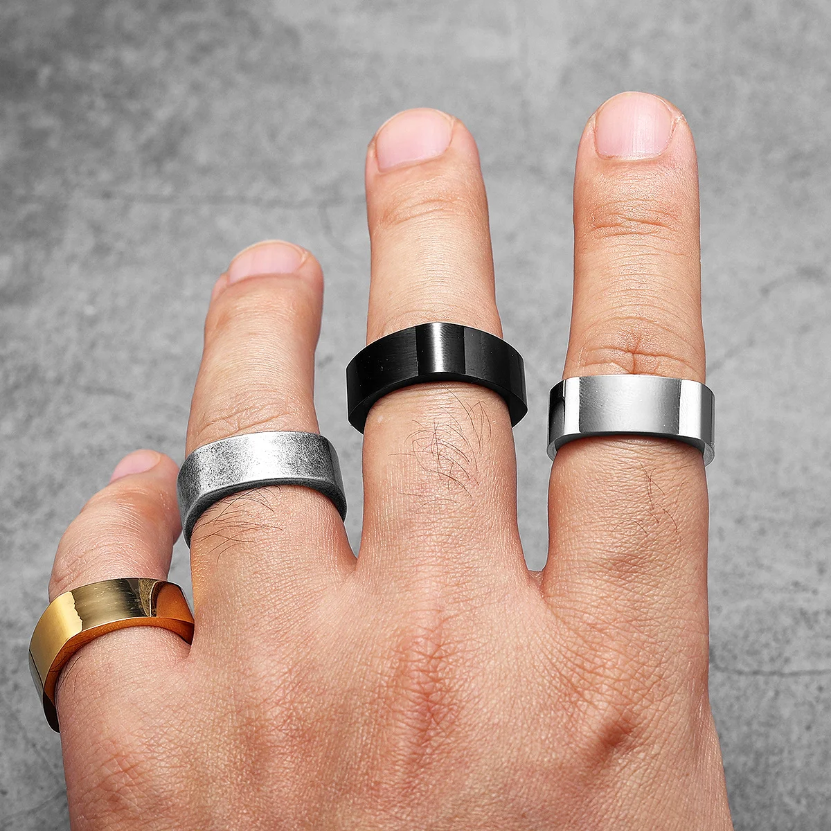 Minimalism Rhombus Stainless Steel Men Rings Punk New In For Male Women Fashion Jewelry Creativity Gift Wholesale Dropshiping view 2
