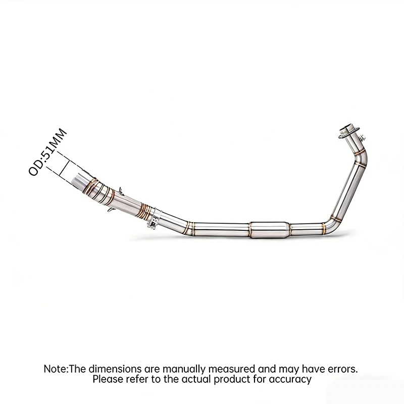 51mm Motorcycle Exhaust Slip-On Motorbike Elbow System Front Middle Link Pipe Racing For Honda CBR300 CB300R CBR 300 CB 300R 20
