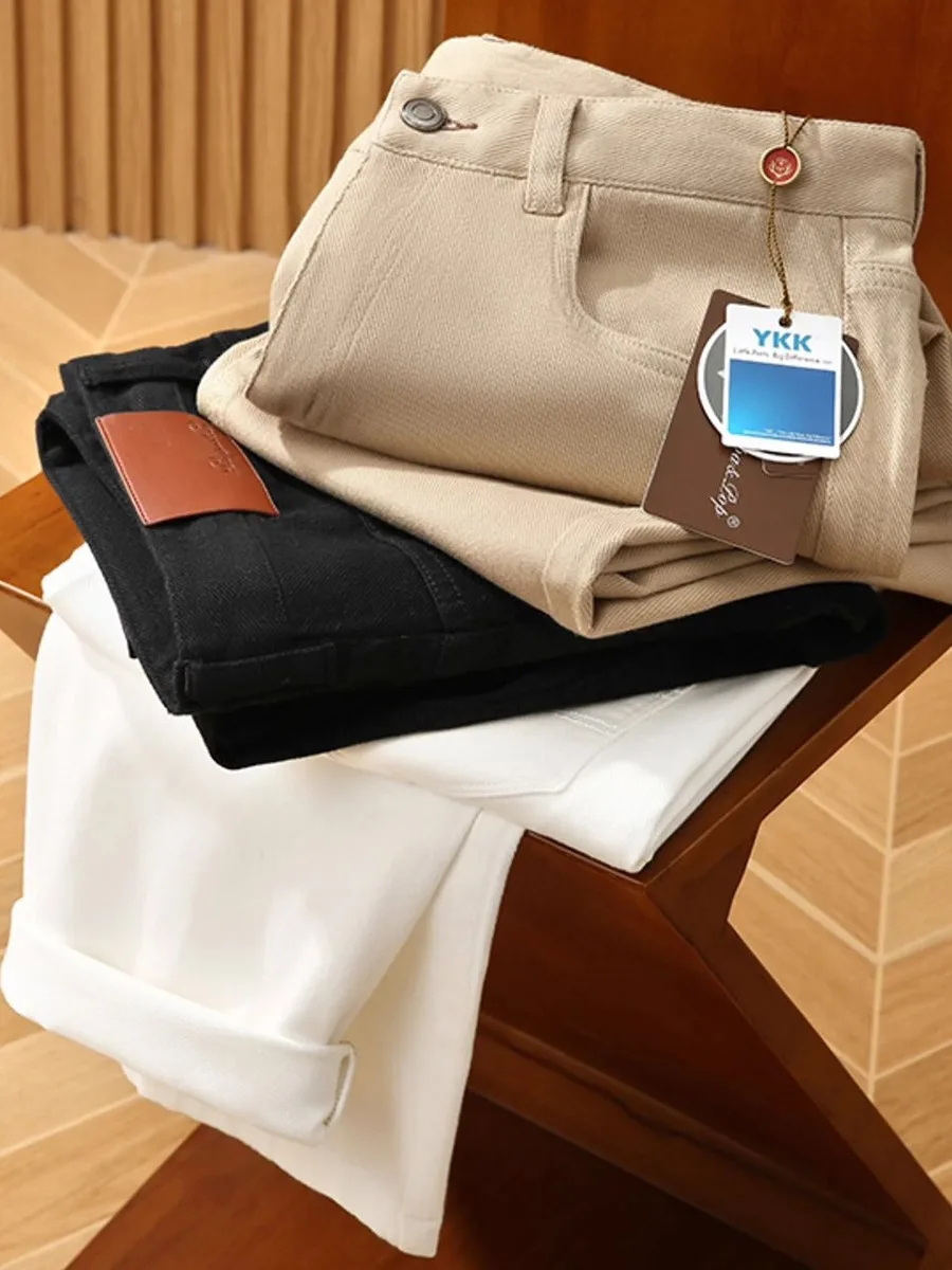 

Busin Commuter Мужские джинсовые джинсы Эластичные хлопковые прямые брюки в полоску с узором Удобные дышащие повседневные брюки