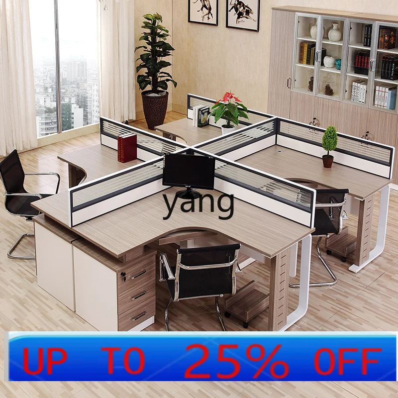 LH  screen partition desk booth staff computer table and chair combination furniture