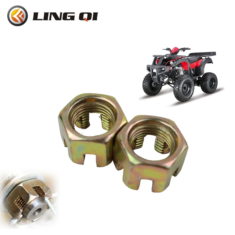 LING  QI M20 Hexagonal Slotted Nut Rear Axle Accessories For 50cc-250cc ATV Kart Off-Road Vehicle Quad Bike Go Buggy