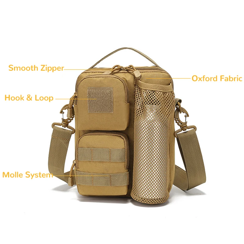 

Tactical Water Bottle Pouch Bag Single Shoulder Tools Bag Camping Hiking Climbing MOLLE System Hunting Accessories Bag
