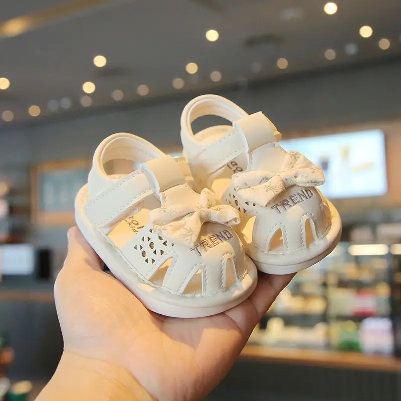 Mumoresip Baby Princess Sandals Cute Bows Versatile Kids Sweet Sandals Non-slip 2026 Summer New Toddler Walking Shoes Non-slip