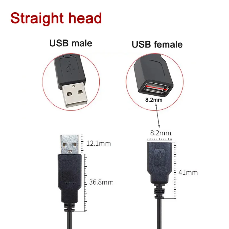 5V USB 0.3M 1M 2M 2 Pin 4pin 2 Wire DIY usb Male Female Jack Connector Cable Power Charge Extension Cable Cord Connector Adapter