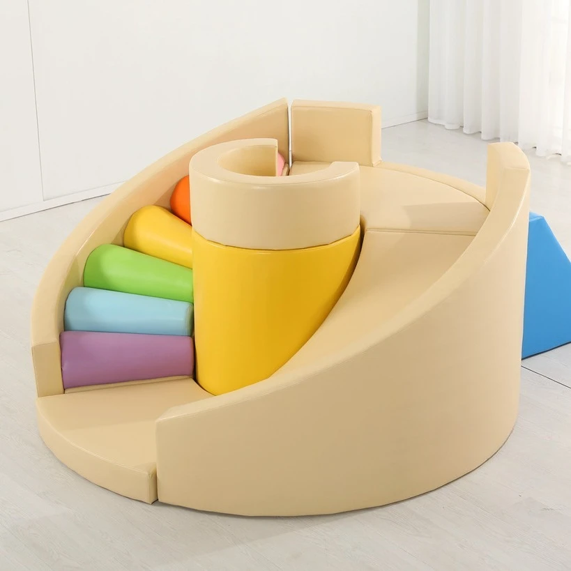 Climbing slide soft building block. Early education center soft package climbing slide combination