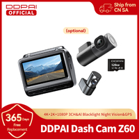 DDPAI Dash Cam Z60 4K+1080P Support Rear and Interior with GPS 5GHz WiFi  ADAS NightVIS 2.0 Dash Camera 24H Parking Monitor