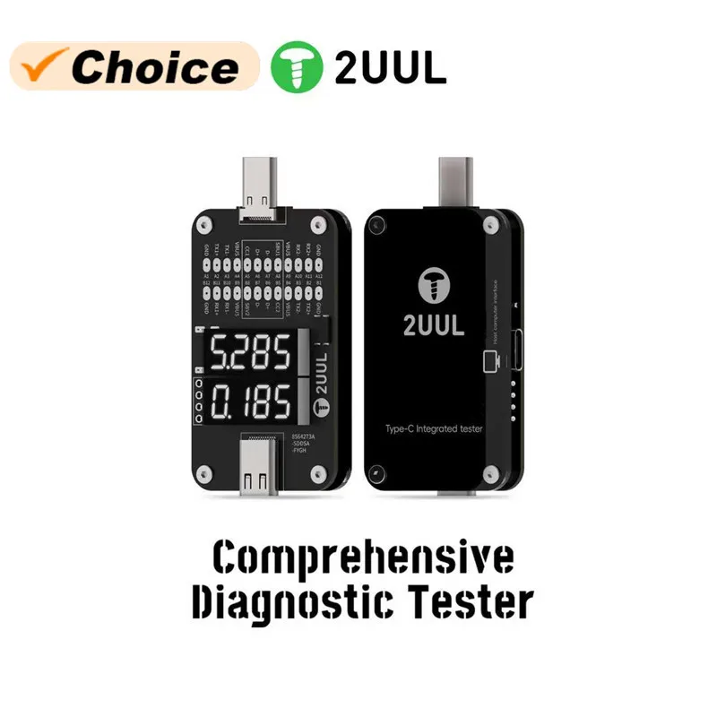 

2UUL PW32 Type-C Port Comprehensive Diagnostic Tester with Real-Time Charging Detection for Mobile Phone Repair Rapid Tester