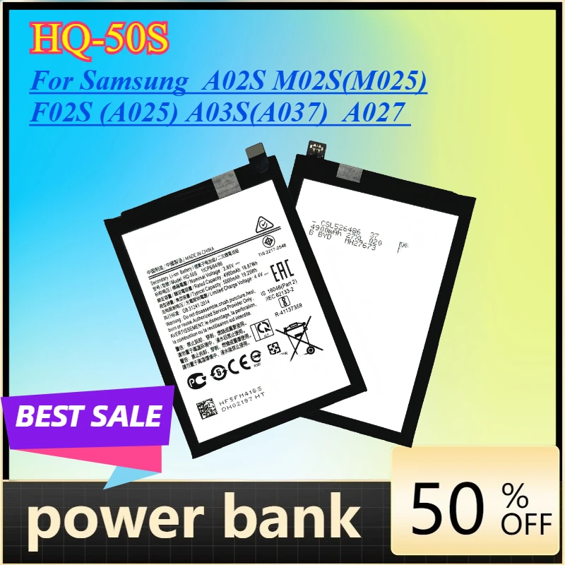 

High Quality HQ-50S 5000mah Replacement Battery for Samsung A02S M02S(M025) F02S (A025) A03S(A037) A027 Phone Batteries