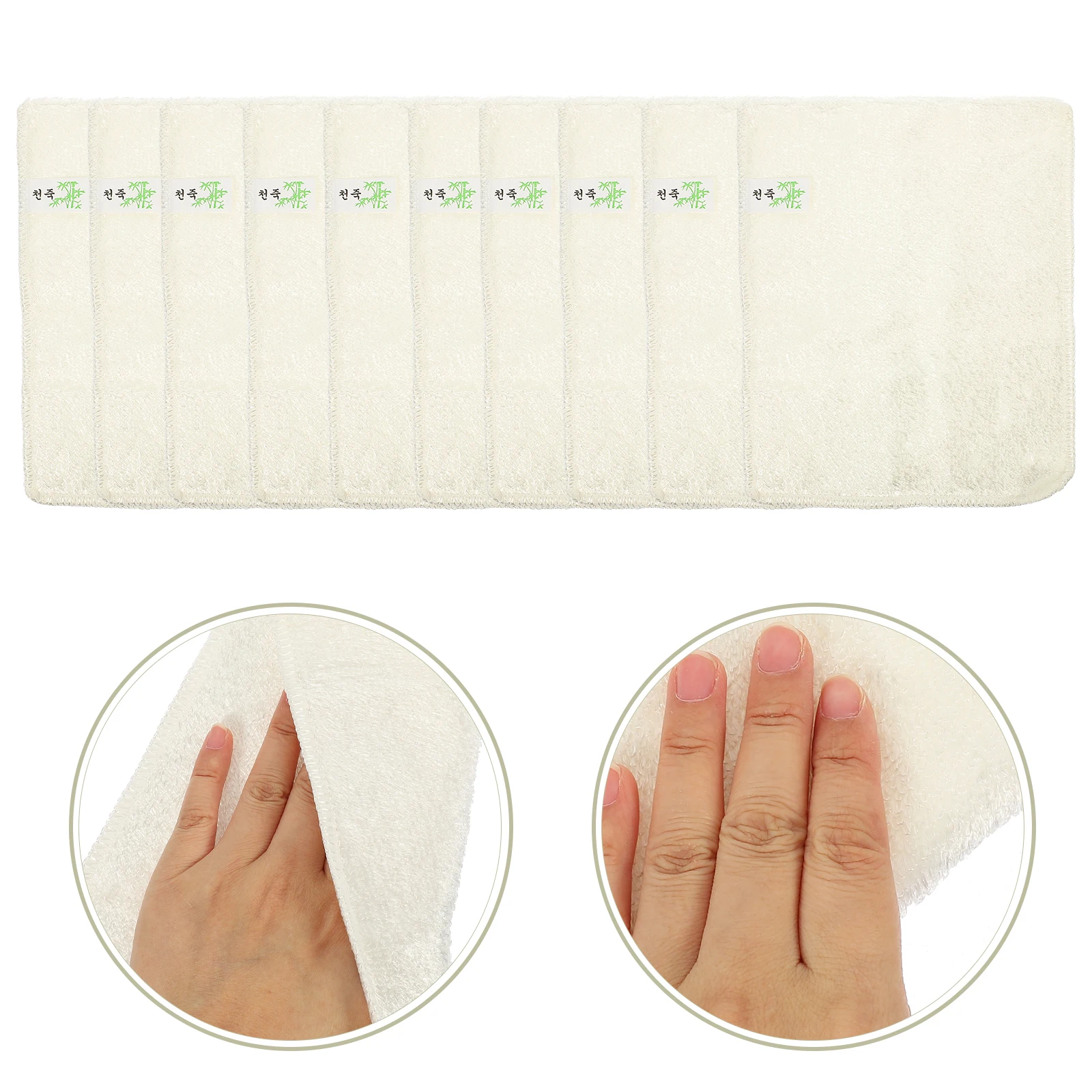 

10 Pcs Bamboo Fiber Dishcloth Dishwashing Rag Kitchen Cleaning Cloths Reusable Washcloths