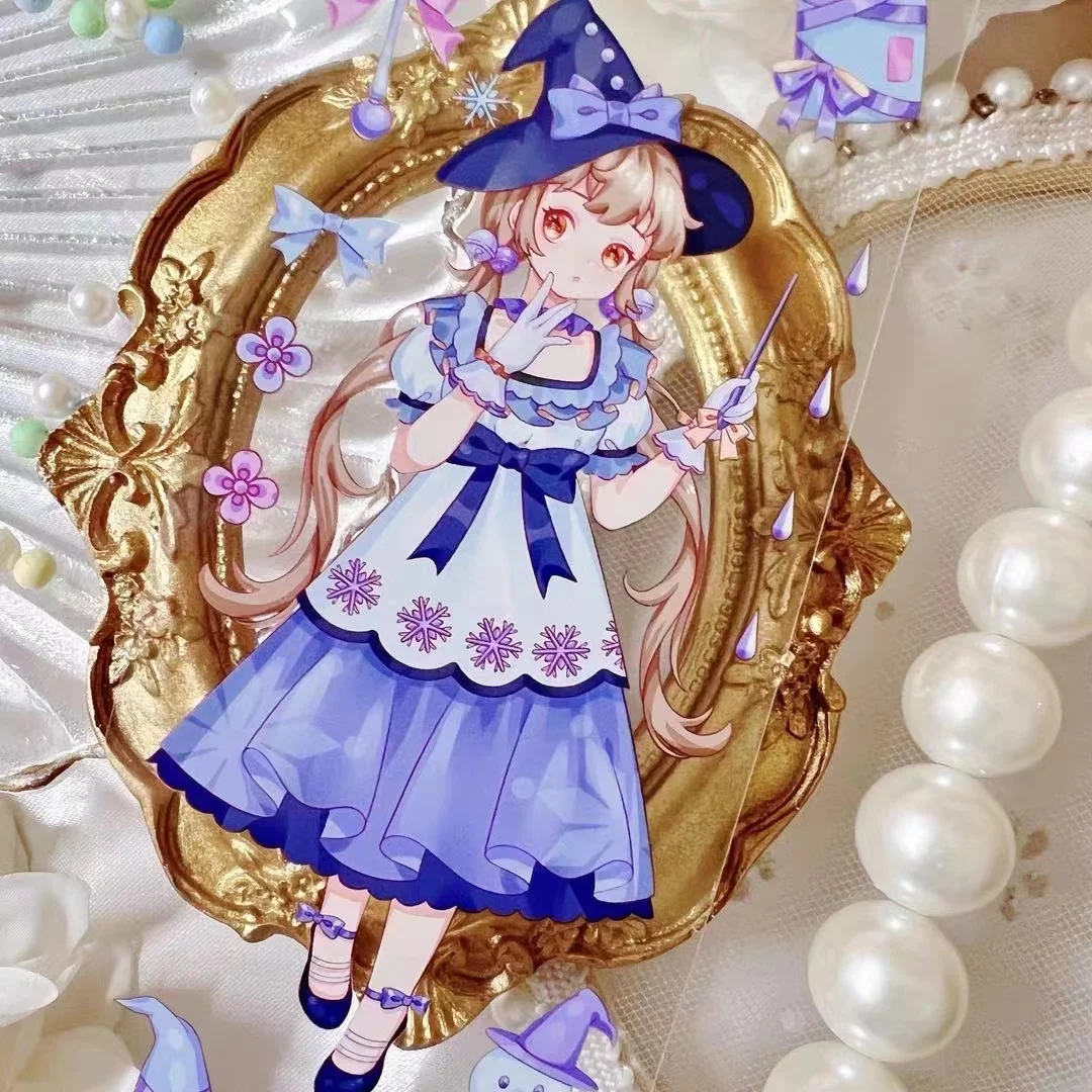 

Fairy Dark Snow Witch Girl Washi PET Tape for Card Making DIY Scrapbooking Decorative Sticker