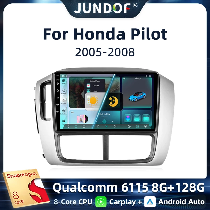

Android 13 Carplay Car Radio For Honda Pilot 1 2006 2007 2008 Navigation GPS Multimedia Player WiFi+4G Stereo Auto video BT 2DIN