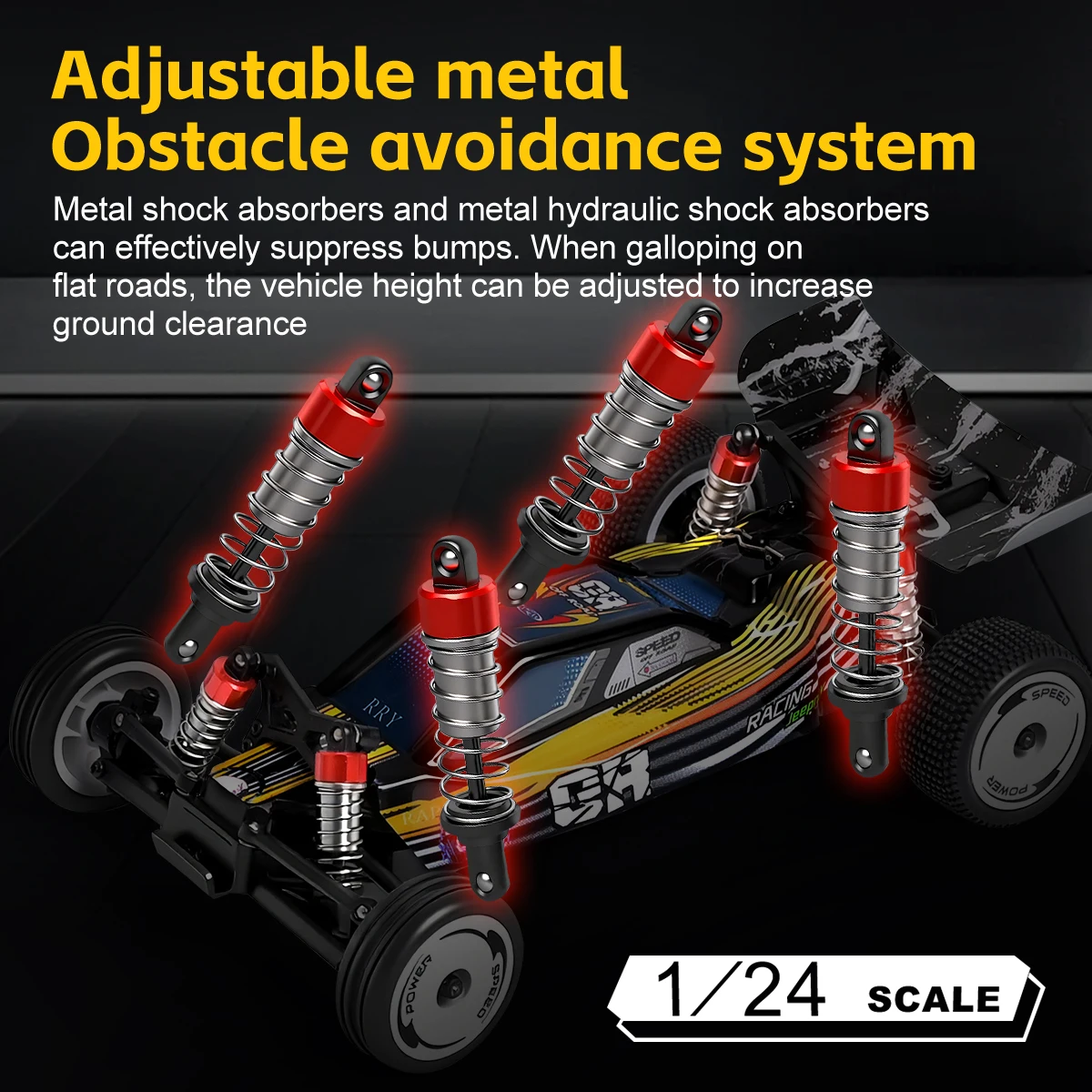 WLtoys 244016 Samochód zdalnie sterowany o wysokiej prędkości 25 km/h, skala 1/24, 2WD, zabawka do driftu i wyścigów, elektryczny pojazd terenowy 2.4G, prezent na Boże Narodzenie