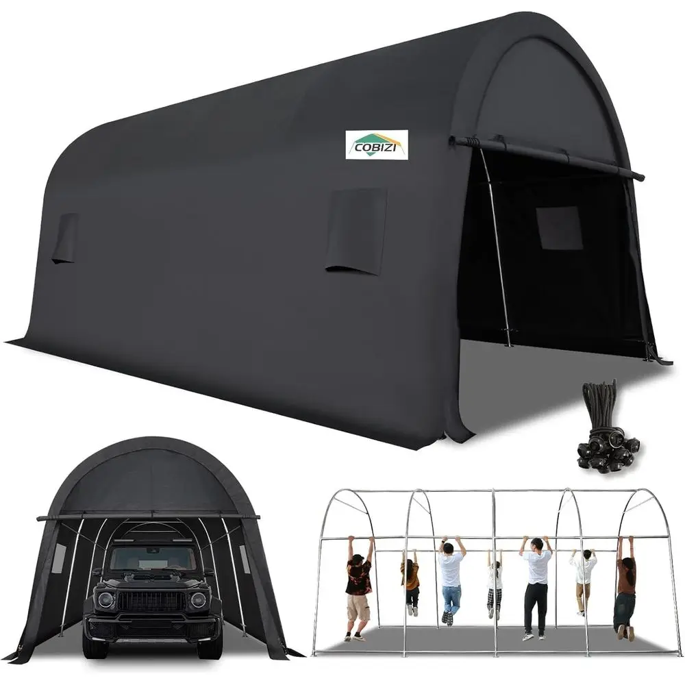 

Сверхмощный портативный гаражный укрытие 12x20 со стальной рамой и вентиляцией для наружного хранения и защиты транспортных средств