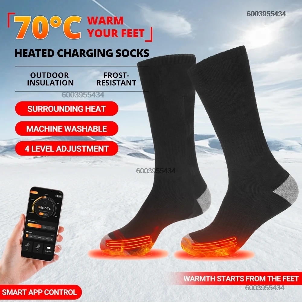 

APP Control Heating Socks Anti-Cold Thermal Heated Socks Foot Outdoor Ski Sports Winter Foot Warm Socks
