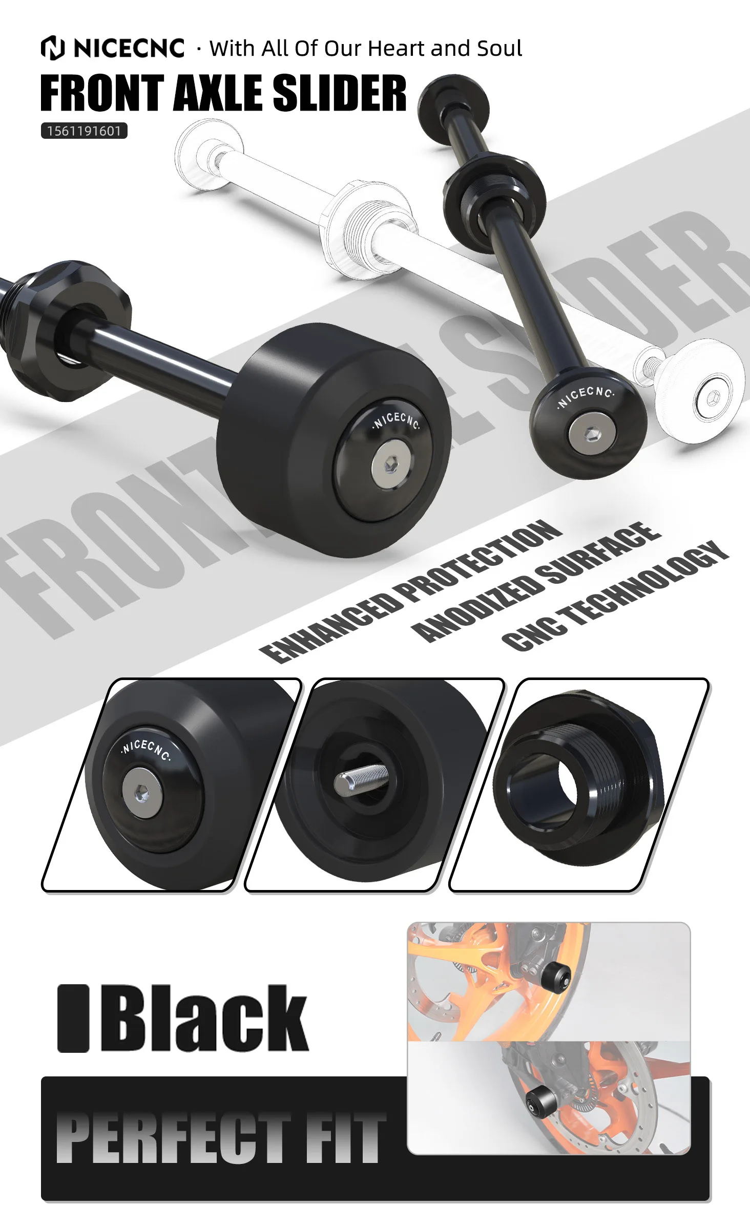 Für KTM 250 390 Duke 2024-2025 Vorne Hinterrad Achse Crash Slider Protector 390 Enduro R SMC R390 Abenteuer R/X 2025 RC 390 – Detail 8