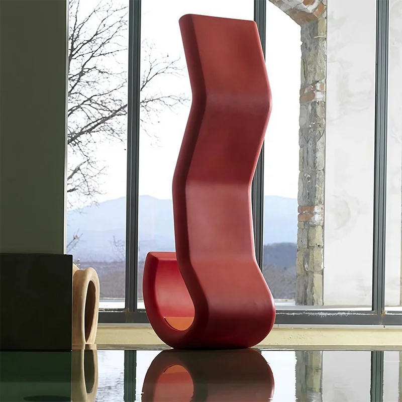f*-Modern Designer Creative Snake-Shaped Lounge Chair Bedroom Villa Shaped Long Curved Lazy Single Chair PU Leather