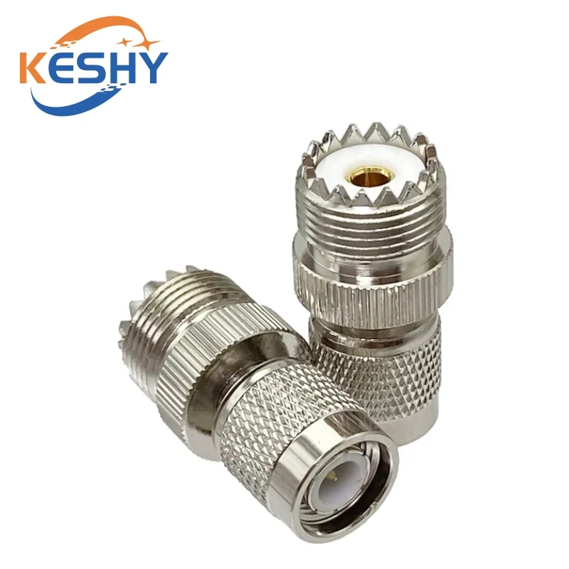 SL16 UHF PL259 SO239 To TNC Male Female Straight Connector UHF SO-239 PL-259 To TNC Coax Brass Nickel Plated RF Coaxial Adapter