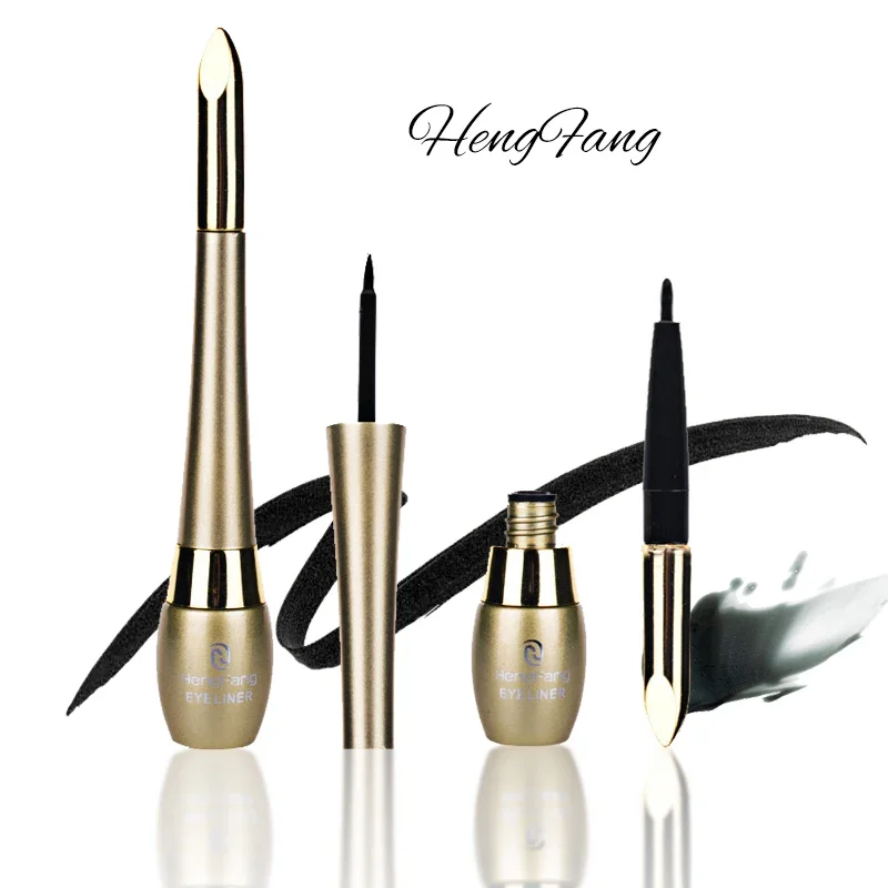 Hengfang Liquid Professional Eyeliner Makeup Golden Double Ended Eyeliner Make Up Long Lasting WaterproofEye Liner Pencil TSLM1