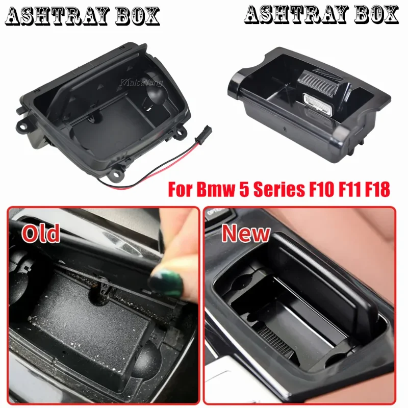 New 51169206347 Black Plastic Fit For Bmw 5 Series F10 F11 F18 Center Console Ashtray Assembly Box
