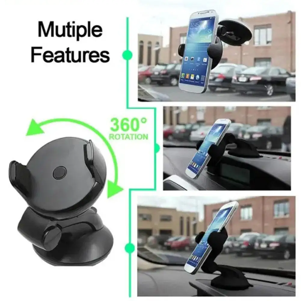 Car Phone Holder Suction Cup 360 Degrees Universal Smartphone Clamping Stands GPS Mount Support For iPhone