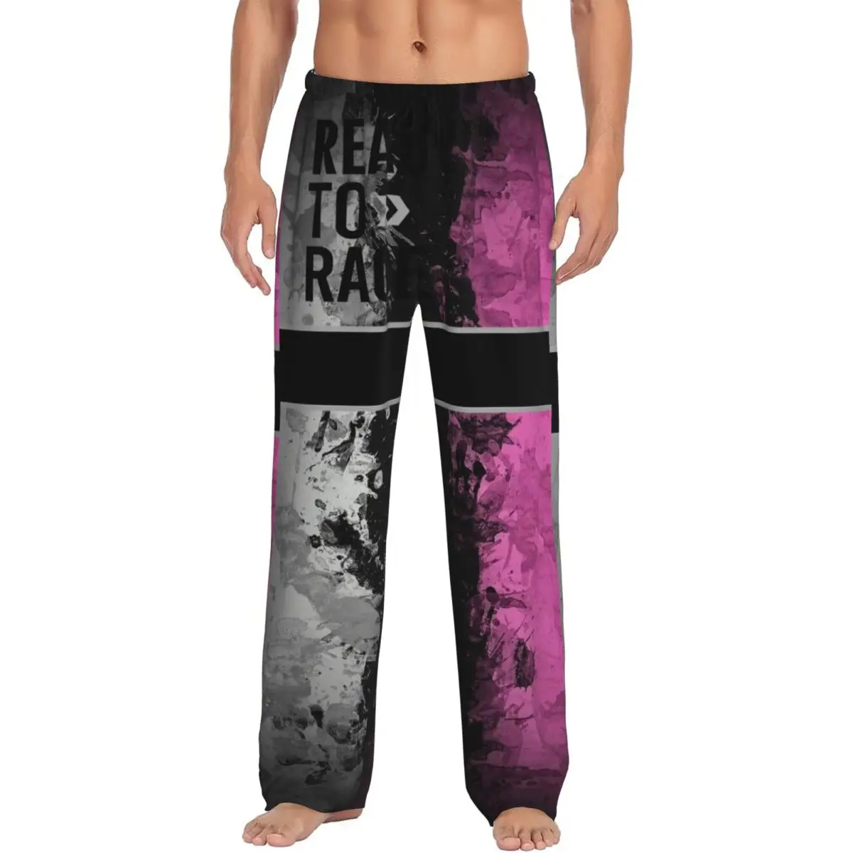

Custom Men's Ready To Race Pajama Pants Printed Bitumen Bike Life Enduro Cross Motocross Sleep Sleepwear Bottoms with Pockets