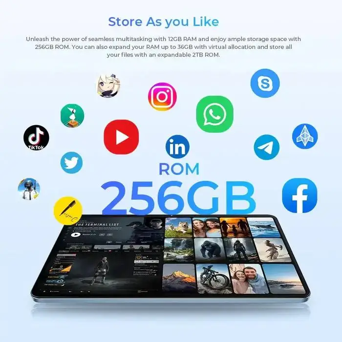 شاشة XDZ-OT5 12 بوصة 2K 36 جيجابايت (12 + 24) جيجابايت + 256 جيجابايت 11000 مللي أمبير في الساعة G99 2.2 جيجا هرتز 8 ميجابكسل + 16 ميجابكسل ثنائي الشريحة وضع الاستعداد 4G تابلت رائج البيع