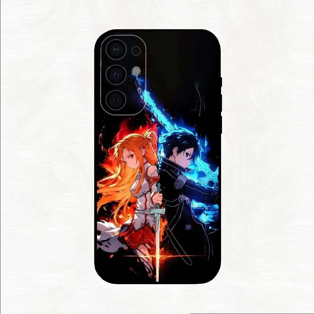 Funda de teléfono A-Asuna Anime Y-Yuuki para Samsung S25,S24,S23,S22,S21,S20,Plus,Fe,Lite,Otros cubierta negra