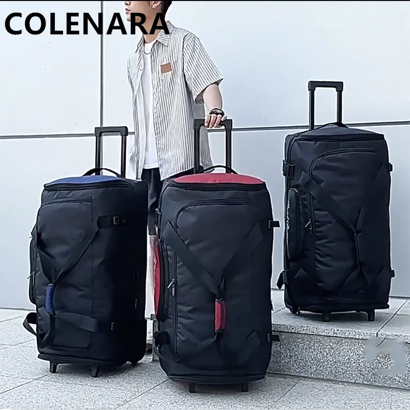 

COLENARA Oxford Cloth Suitcase 34 Inches Large Capacity Trolley Bag Scratch-resistant Wear-resistant Men's Rolling Luggage Bag
