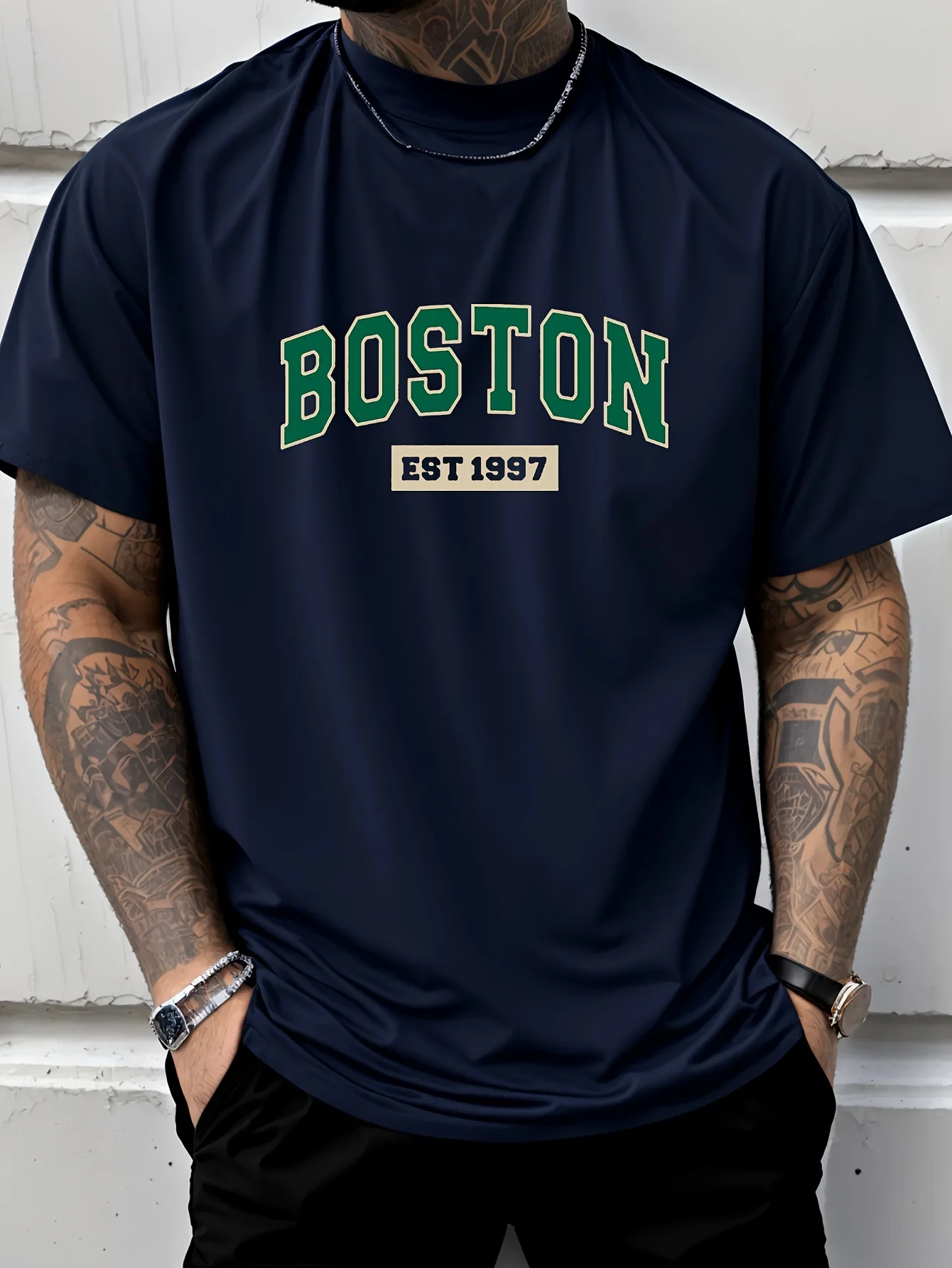 

Американская летняя мужская ретро-футболка с буквенным принтом Boston 1997, удобная дышащая футболка с круглым вырезом, уличный городской повседневный топ