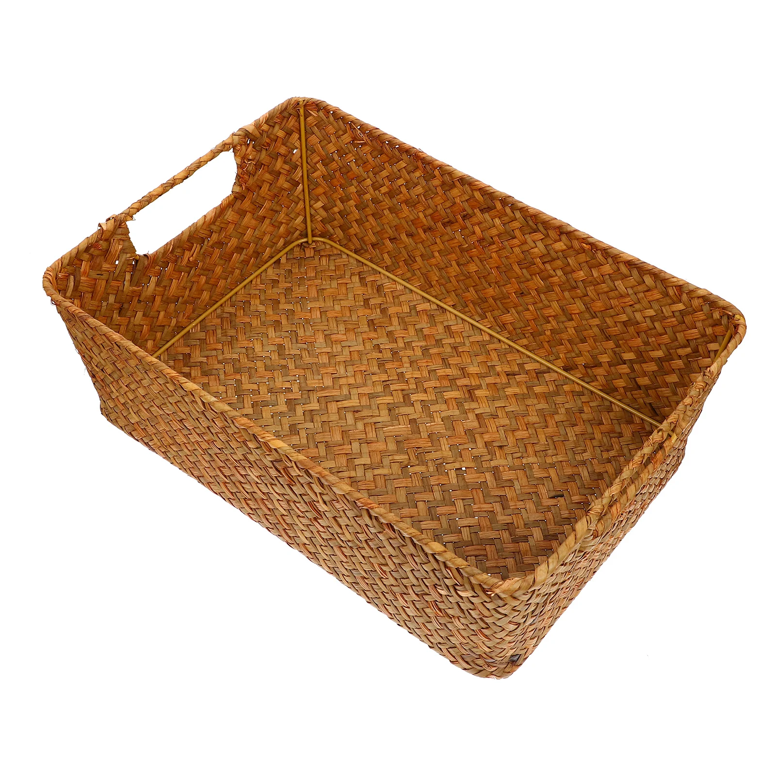 

Straw Bread Basket Baskets for Table Kitchen Counter Woven Serving Hampers Easy Clean with Lid