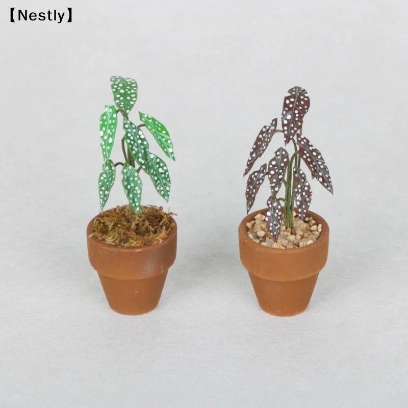 1:12 Miniature Simulation Flower Pot Green Plant Potted Model Dollhouse Home Decoration Micro Landscape Scene Ornament〔Nest〕