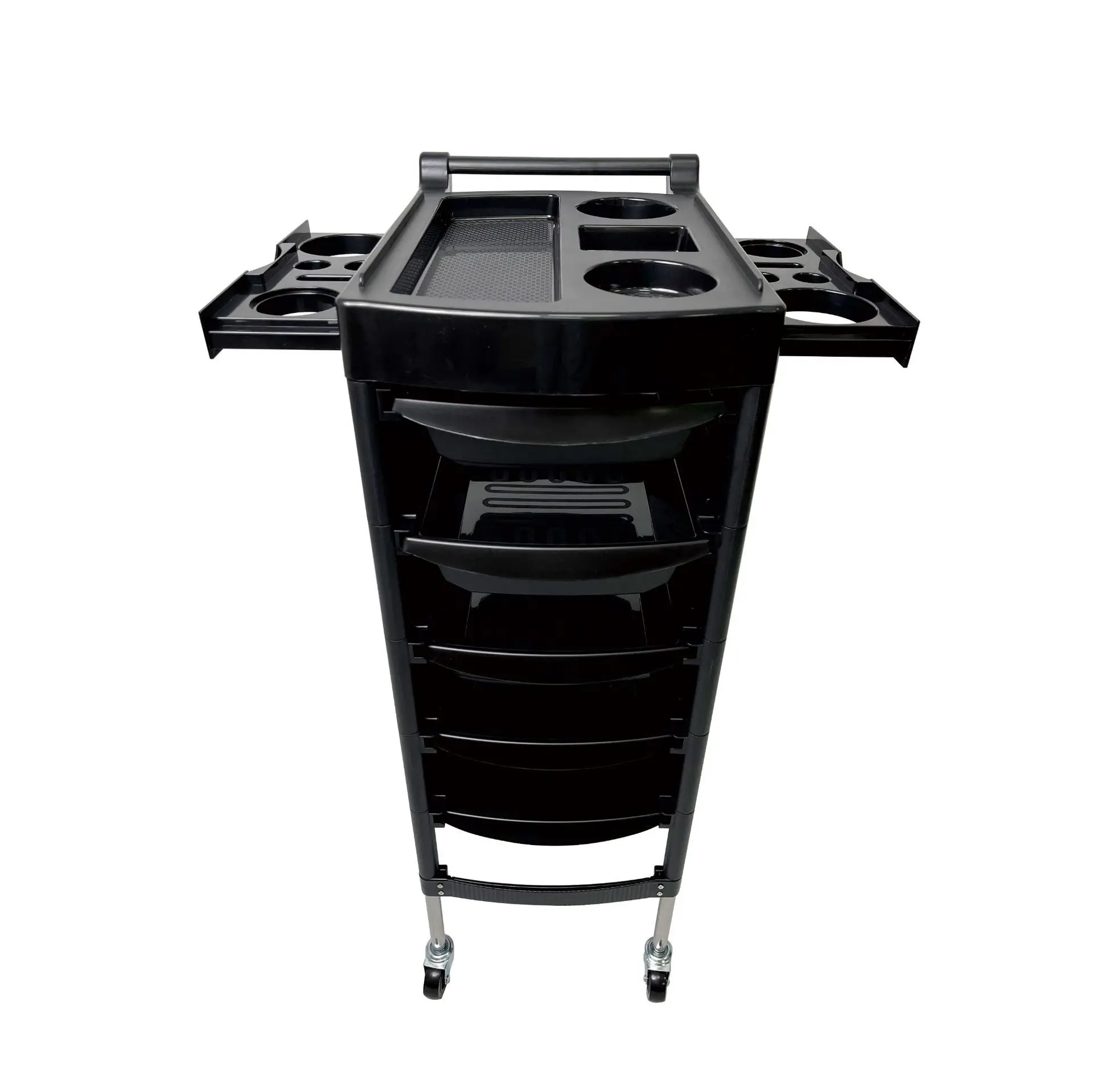 

Professional Barbershop Salon Trolley Large Capacity Hairdressing Trolley Cart with Wheels Splint Curling Iron Barber Suitcase