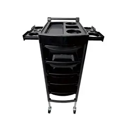 Professional Barbershop Salon Trolley Large Capacity Hairdressing Trolley Cart with Wheels Splint Curling Iron Barber Suitcase