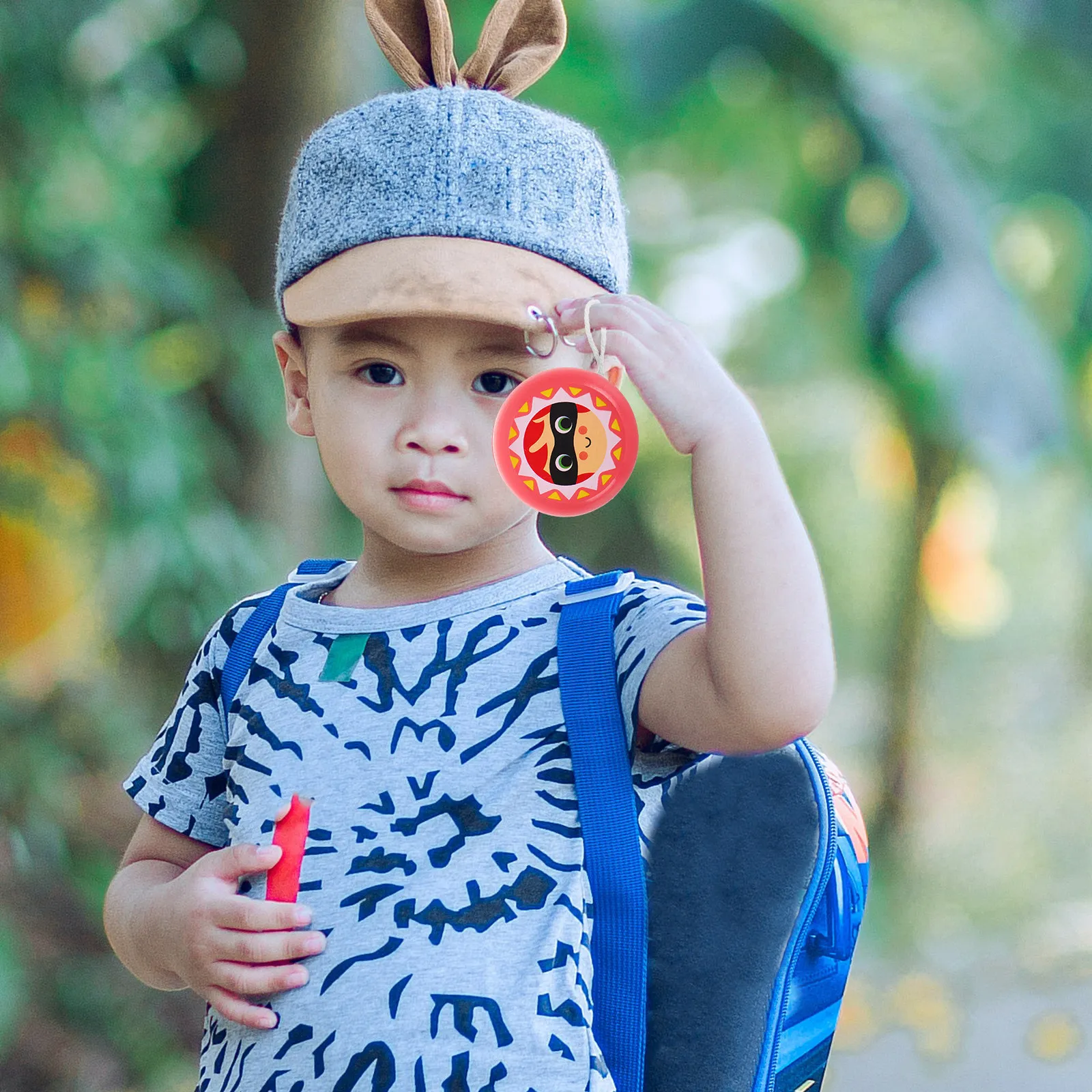 Wooden Yoyo Pink Cartoon Soldier Pattern Kids Beginners Developing Fine Motor Skills Early Education Practice Fun Outdoor Indoor