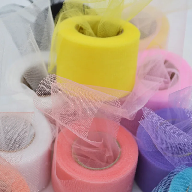 5 cm x 22 m Shiny Tulle Roll Organza Rolls Spool Tutu DIY Craft Kids Meisje Jurk Baby Douche Verjaardag Bruiloft Decoratie