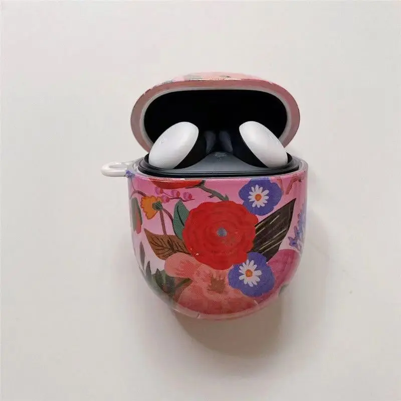 Creatività custodia protettiva per cuffie senza fili per PC rigido con motivo in marmo/fiore/leopardo per Google Pixel Buds 2