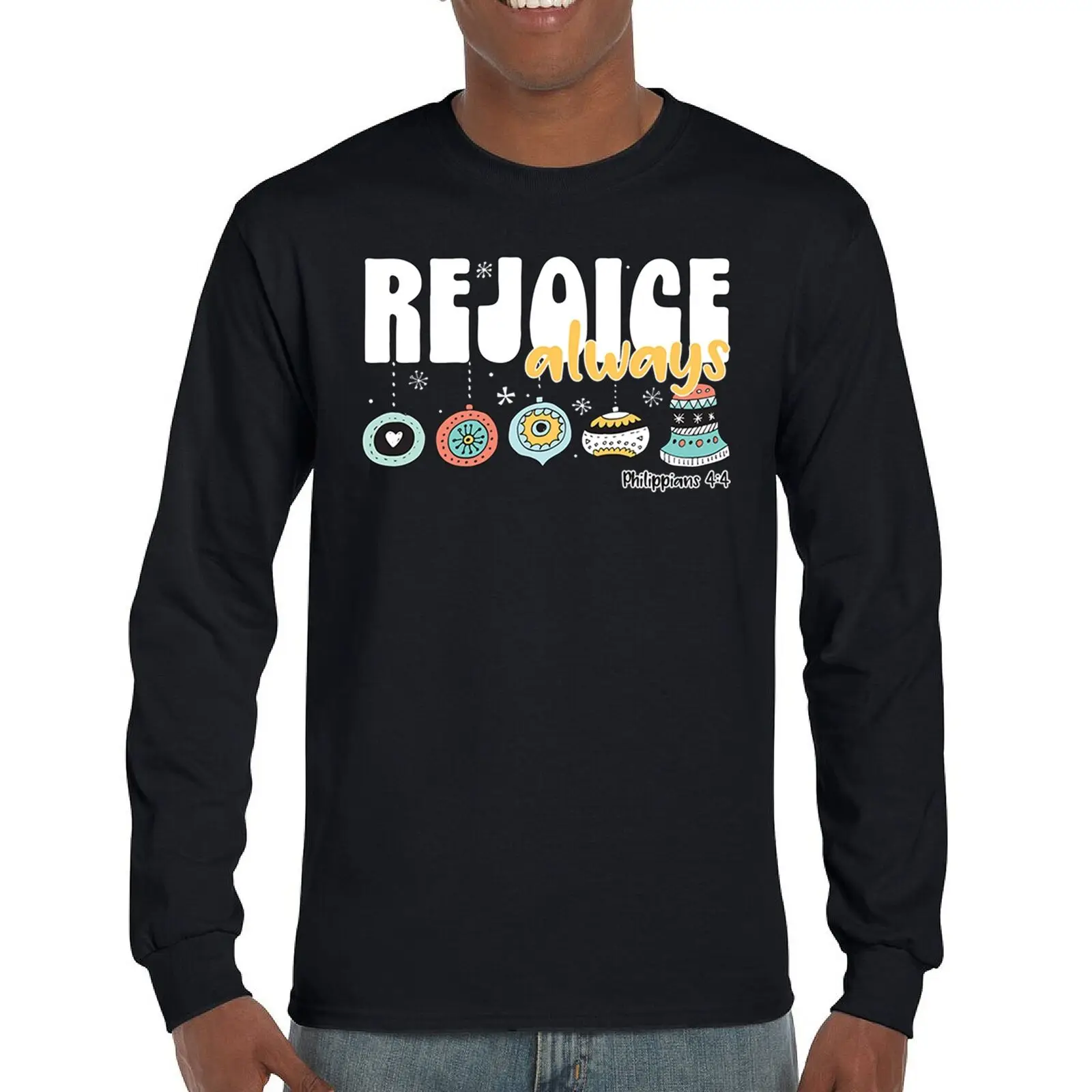 Rejoice Always Philippians 4:4 Long Sleeve T-shirt Merry Christmas Christian