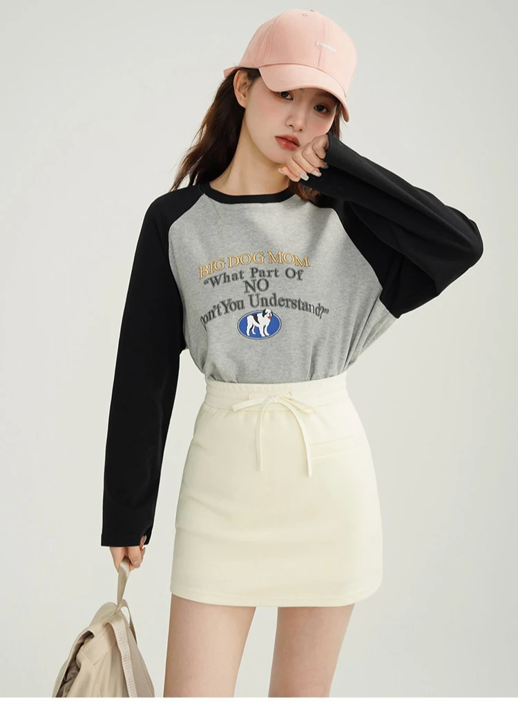 Women Sporty Drawstring Mini Skirt Casual Elastic Waist Bodycon Skirt for Spring Daily Wear Slim Fit Youth Style Lady Outfit