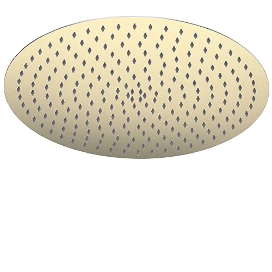 

16 Inch Rainfall Shower Head for bathroom ceiling mount, stainless steel with brushed gold finish, extra large round design for