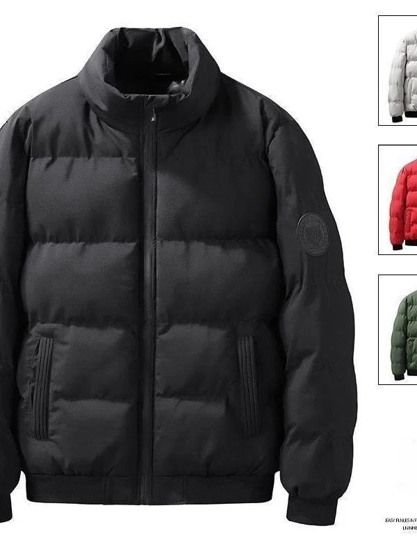 

Men's Thiened down Cotton Jaet Winter Casual Youth Outerwear Faionable Versatile ort Sle Non-Hooded Regular Thin