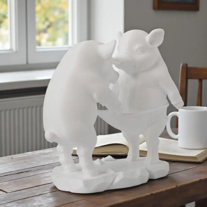 Cute Cartoon Pig Figurine Decorative Tabletop Ornaments For Festivals Suitable For Office And Car Animal Models