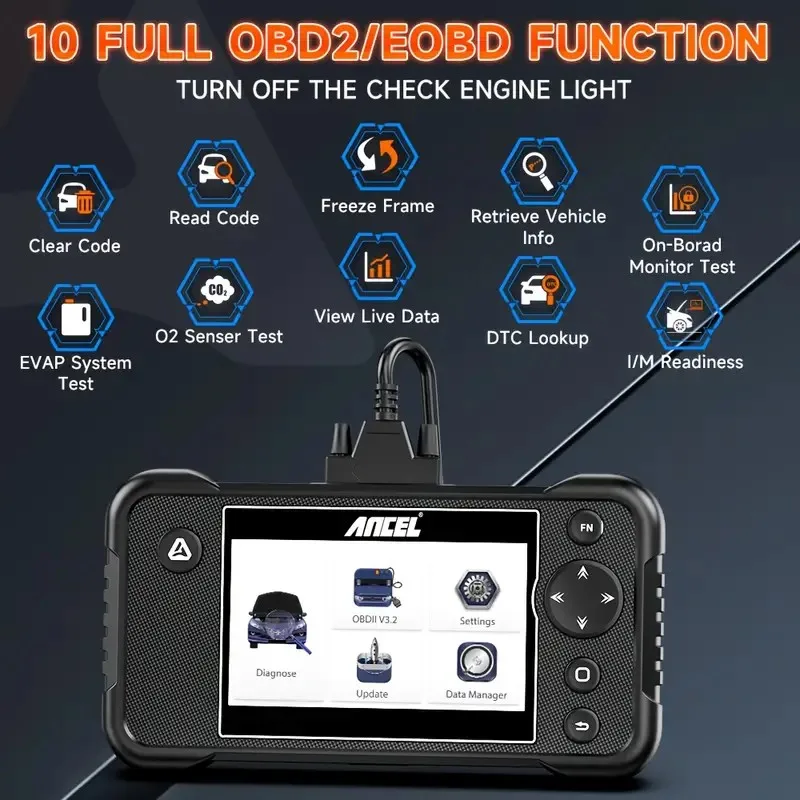 FX3000 Elite OBD2 Auto Scanner ABS AT Airbag Engine Light Check Code Reader Battery Registration ODB OBD 2 Car Diagnostic Tools