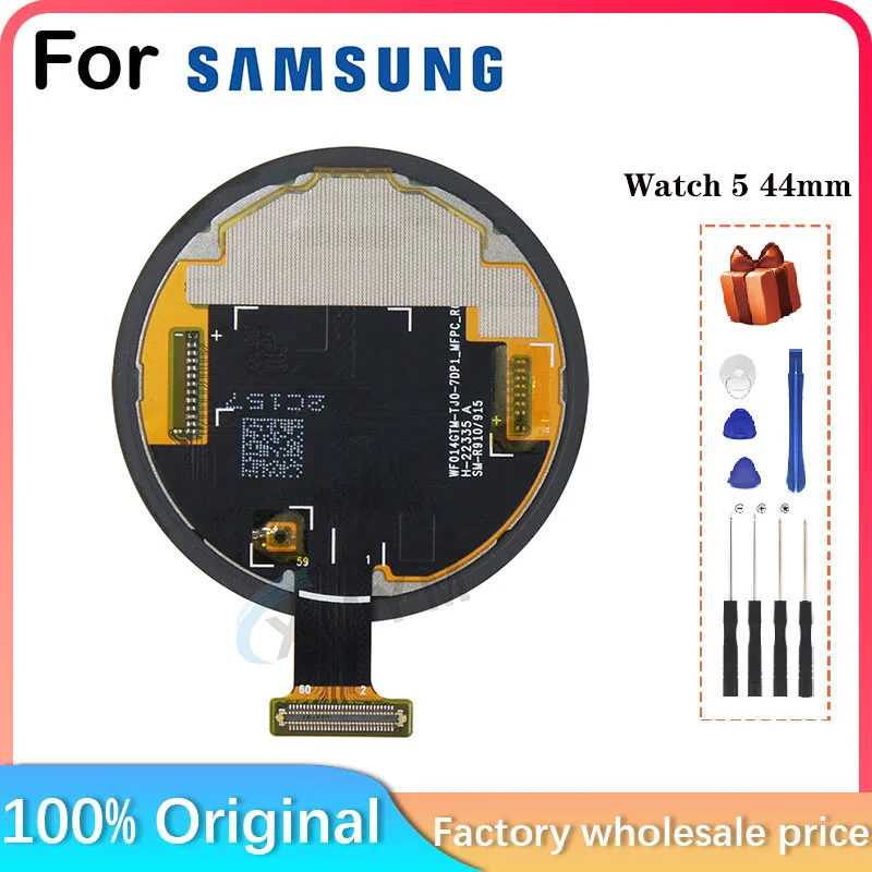 For 1.4 inch AMOLED SAMSUNG Galaxy Watch5 SM-R910 SM-R915 44mm Bluetooth version smartwatch LCD display screen replace repair