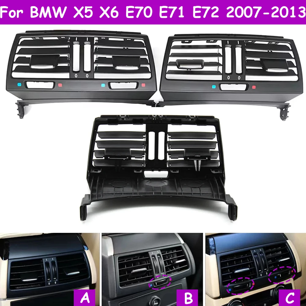 E70 E71 E72 LHD RHD Improved Rear Console Air Circulation AC Vent Grille Panel Cover for BMW X5 X6 2007-2013 64226958748