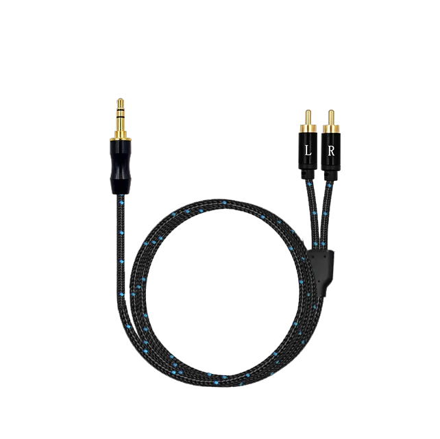 3,5 mm auf RCA-Kabel, 2 RCA auf AUX-Kabel auf 3,5 mm Adapter, Stereo-OCC, vergoldetes Audio-Upgrade-Kabel