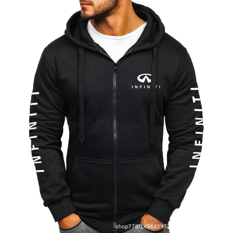 

Infiniti car logo print High Quality cotton Hooded Jacket Y2k trendy men's sportswear Outdoor leisure sports men's Jacket coat